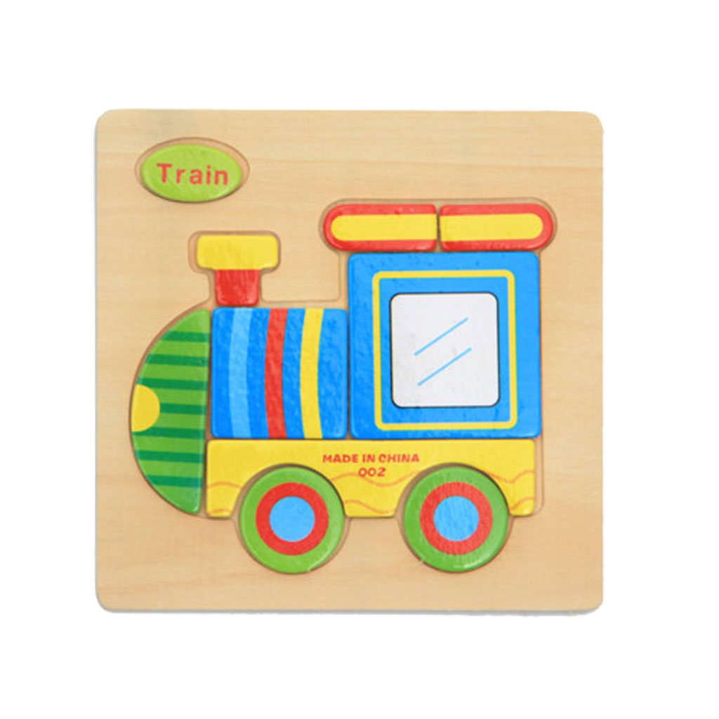 Ilsmysutra Wooden Cartoon Train Shape Puzzle Kids Baby Educational Toy|Toys For Baby|Developmental Baby Toys