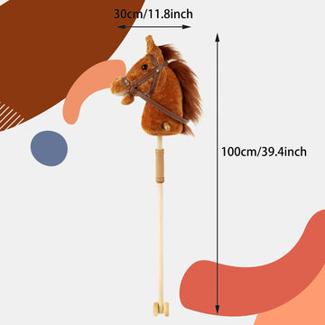 Morytale Stick Hobby Horse Riding Toy, Plush Stick Horse For Toddlers Ages 3+, Horses Ride On Toy Fun Pretend Play With Wooden W