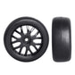 CrazyHobby Pre-Glued OD 2.56'' 12mm Hex Wheels Rims & Rubber Tires 26mm for 1/10 Scale On Road Racing Car Drift RC Touring Car,