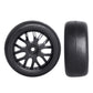 CrazyHobby Pre-Glued OD 2.56'' 12mm Hex Wheels Rims & Rubber Tires 26mm for 1/10 Scale On Road Racing Car Drift RC Touring Car,