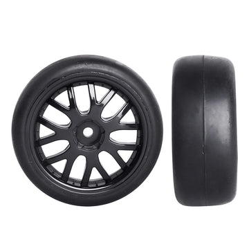 CrazyHobby Pre-Glued OD 2.56'' 12mm Hex Wheels Rims & Rubber Tires 26mm for 1/10 Scale On Road Racing Car Drift RC Touring Car,