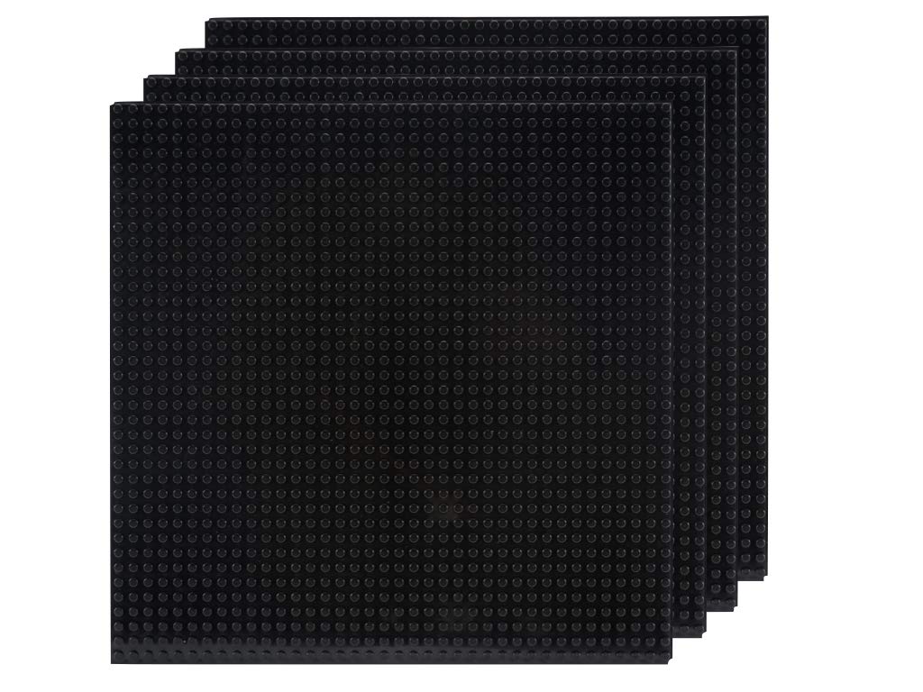 Slabdreamlab 12''X12'' Baseplate For All Major Building Bricks And Blocks (Black, 4-Pack)