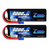 Zeee 3S 9000mAh Lipo Battery 11.1V 100C EC5 Connector Soft Case (2 Pack) for RC Cars, Trucks, and Tanks