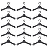 50Pcs Plastic Doll Clothes Hangers Doll Outfit Hanger Miniature Clothes Hanger Dollhouse Clothes Accessories (Black)