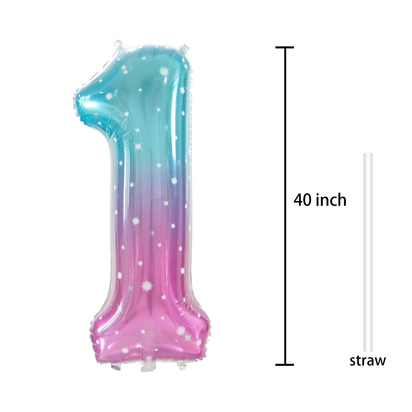 Gifloon Number 1 Balloon, Large Number Balloons 40 Inch, 1St Birthday Party Decorations Supplies First Birthday Sign Decor