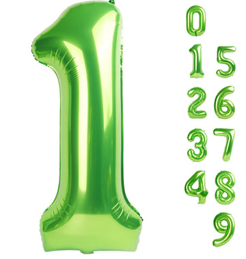 Number Balloon 40 Inch 1 Balloons For 1St Birthday, Light Green Wild One Decorations, Baby Girl Boy Dinosaur Birthday Party Supp