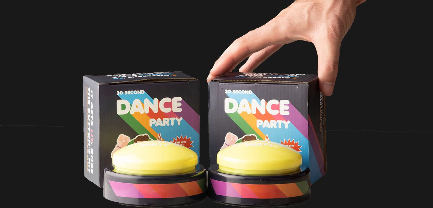 30 Second Dance Party - The Buttons (Pack Of Two) | Dance Party Button With Music | Gag Gifts | Office Toys