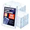 Succwoah 50Ct Magnetic Card Holder For Trading Cards, 35 Pt Clear Trading Card Sleeves, Hard Plastic Baseball Card Protectors, F