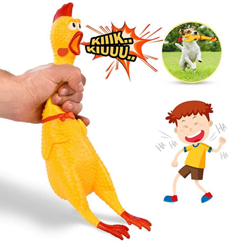 Poplay Rubber Chicken/Squeeze Chicken, Prank Novelty Toy Keep Your Chicken Quiet Family Games