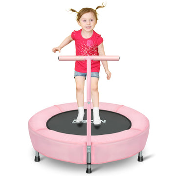 Bcan 36'' Mini Folding Ages 2 To 5 Toddler Trampoline With Handle For Kids, Indoor/Garden Toddlers Trampoline With Super Safe Co
