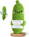 ruifengsheng Handmade Cucumber Crochet Doll - Light Green, 1 inch Wool Emotional Support Pickle for Girls, Perfect Gift & Decor