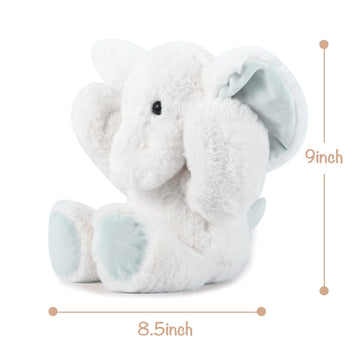 Tcbunny Baby Elephant Bedtime Stuffed Animal Plush Toy Gift 11'', Kids, Amy (White)