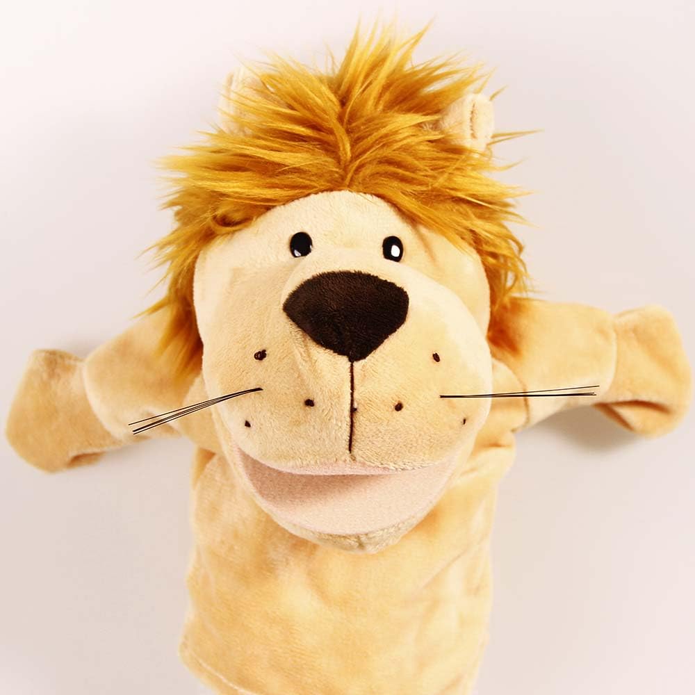 Lanxitown Lion Hand Puppet for Kids - Farm Animals Finger Puppets, Plush Soft With Movable Mouth