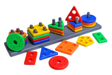 Longmire Plastic Baby And Toddler Baby FirstS Block Shape Sorter Colors Abcd Shape Toys For 1 Year Old Girl (Multi Color) (Geom