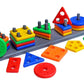 Nirvikalp Enterprise Geometric Stacker Shape Sorter Blocks,Educational Intelligence Early Learning Column Puzzle Stacking Toy Se