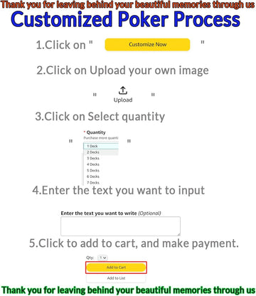 Komvioo Custom Personalized Playing Cards With Your Own Photo Customized Personalized Poker Cards Customizable Printed Playing C