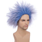 Pattnium Crazy Blue Wig For Kids Child Short Blue Spkiy Wig Blue Ombre Wigs Funny Cosplay Halloween Costume Party Wigs