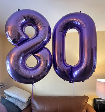 Number 0 Balloons 40 Inch Jumbo Foil Mylar Purple Number Balloons For 10 20 30 40 50 60 70 80 90 100 Numbers Balloon Office Birt