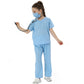 Lingway Toys Kids Pretend Role Play Costumes White Coat With Blue Scrubs And Accessories 6-8Years