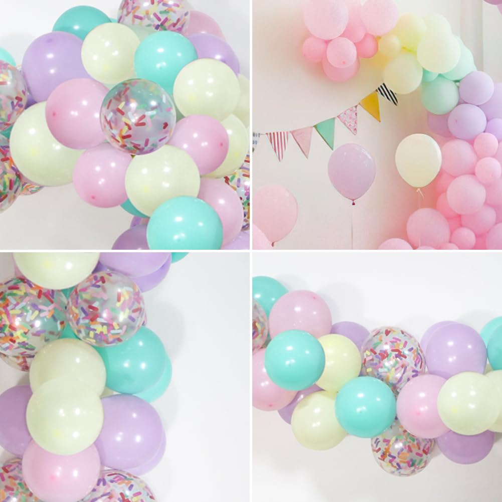 Sweet Ice Cream Party Balloon Arch Garland Pastel Macaron Popsicle Confetti Balloon Summer Ice Cream Theme Party Decor For Baby