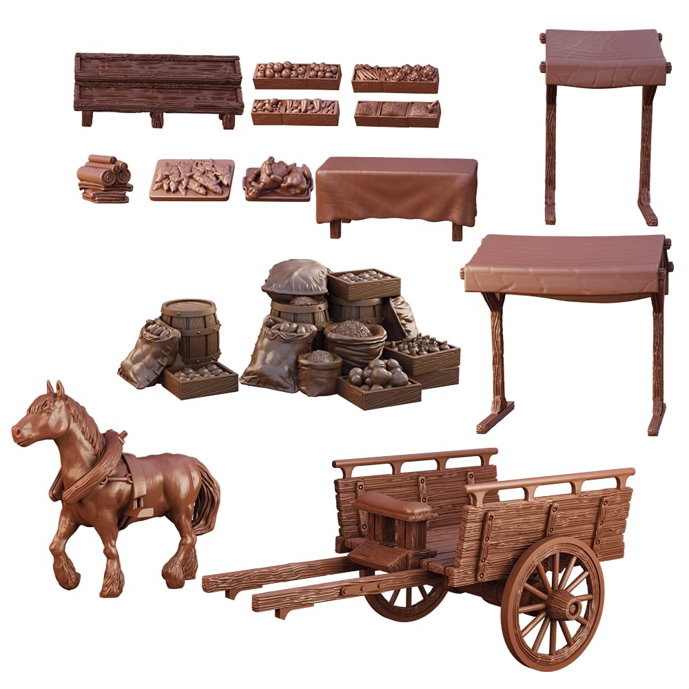 Mantic Games Mgtc131 Terraincrate: Market (Includes Retail Exclusives), Multi