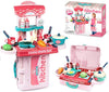 PULSBERY Kitchen Set for Kids Girls Toys | Kids Kitchen Play Set with Lights & Sound for Girls,Kitchen Playset for Kids