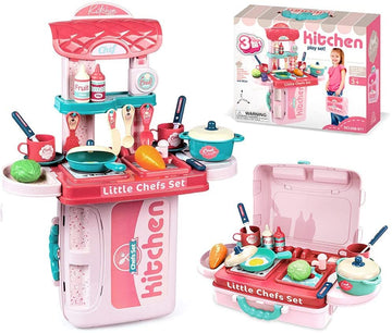 PULSBERY Kitchen Set for Kids Girls Toys | Kids Kitchen Play Set with Lights & Sound for Girls,Kitchen Playset for Kids