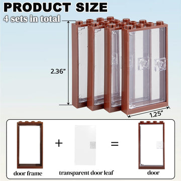 Himirich Doors Building Block Parts Toy, Moc Creative Building Block Decoration Accessories Compatible With Classic Bricks For 3