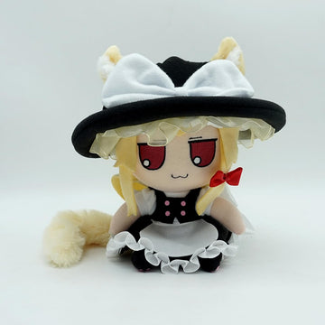 Manmanzhai Fumo Lovely Plush In Stock Touhou Project Marisa(Kitty Ver.) Stuffed Doll Figure Toy X1 Kawaii Gift (Circular Pupils)