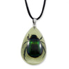 Realbug Green Chafer Beetle Glow In The Dark Necklace, Small , Black