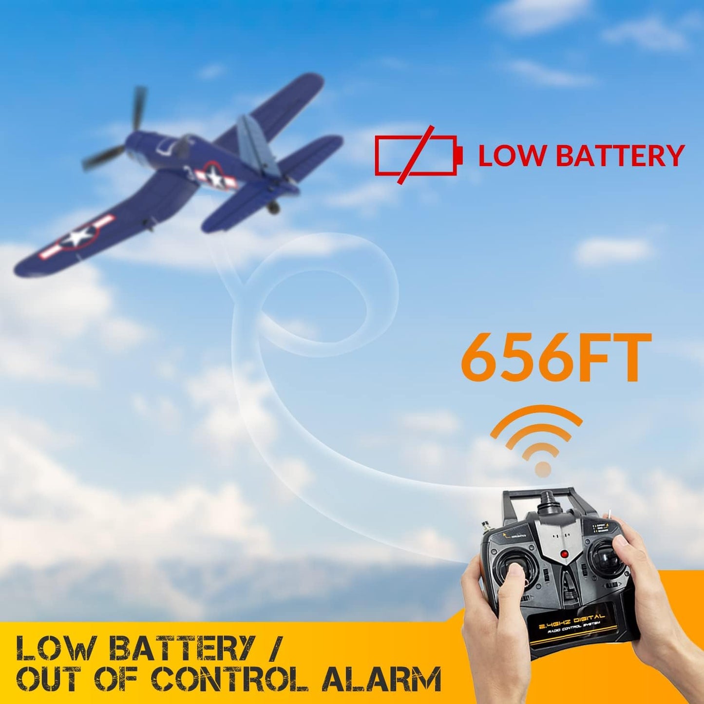 Volantexrc Rc Plane For Beginners, 4Ch Wwii Rc Airplane F4U Corsair With Aileron, 2.4Ghz Remote Control Plane With Xpilot Self R