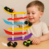 Toy Imagine 6-Level Racer Ramp Track Toy For Kids | 6 Colorful Ramps & 4 Mini Cars | Montessori Educational Vehicle Toy For Todd