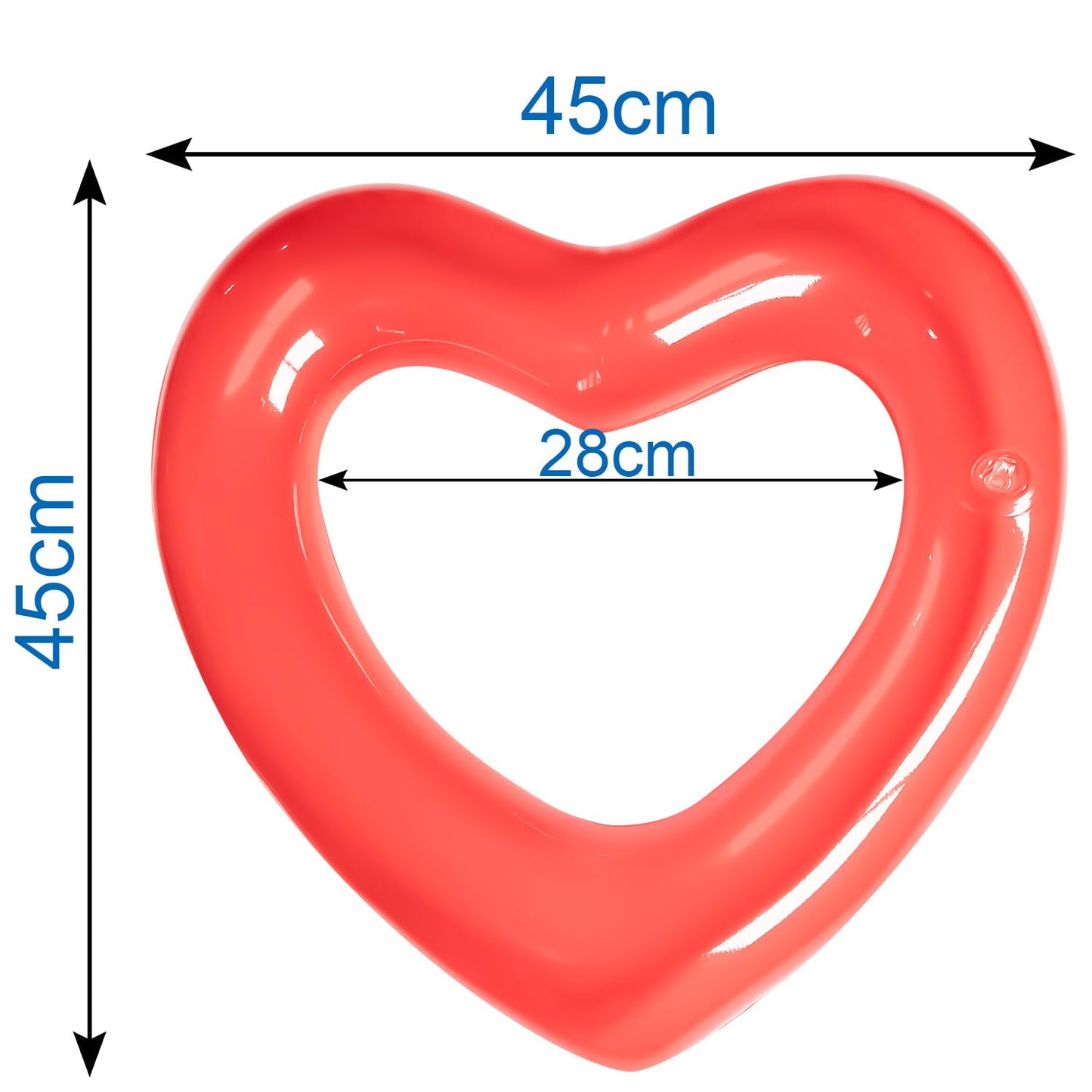 Kid Heart Pool Float Kid Pool Floats  Water Fun Beach Party Toys for Kids Birthday Scene Layout Props. (18 in  Transparent red