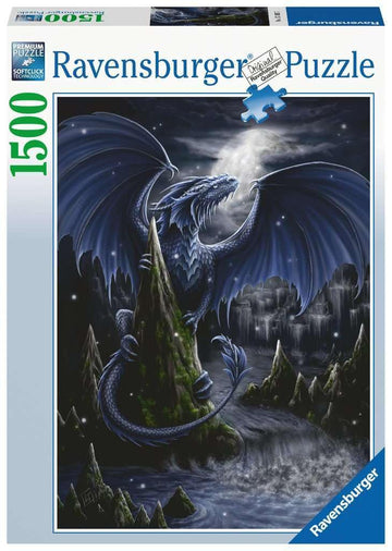 Ravensburger Puzzle 17105 Black Blue Dragon 1500 Pieces