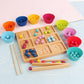 Merishopp Montessori Clip Beads Puzzle Game Number Tracing Board Kids Early Education| Handcrafted Toy | Montessori Wooden Toy