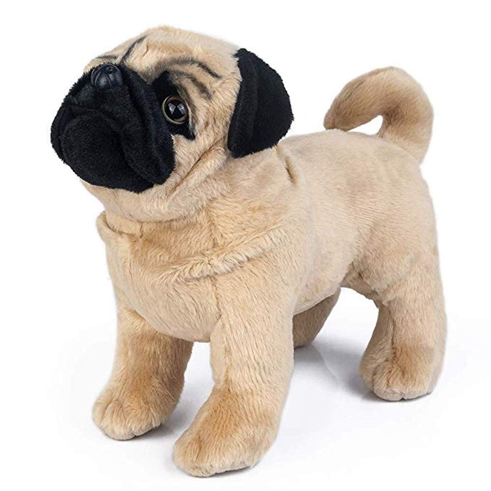 Tammyflyfly Pugsly Pug Plush Stuffed Animal Puppy Dog, 12 Inches (Brown)