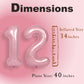 Suwen 40 Inch Pink Large 12 Number Balloons Big Foil Helium Number Balloons 0-9 Jumbo Happy 12Th Mylar Birthday Party Decoration