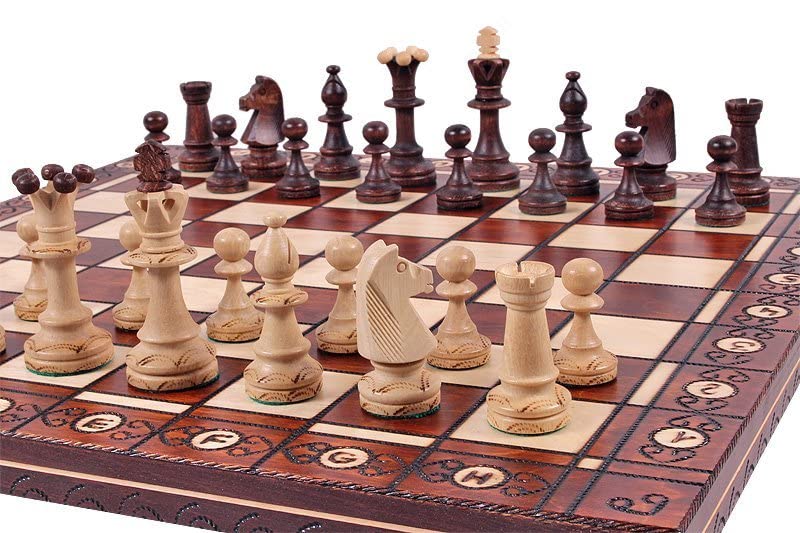 Beautiful Handcrafted Wooden Chess Set With Wooden Board And Handcrafted Chess Pieces - Gift Idea Products (16' (40 Cm) Brown)