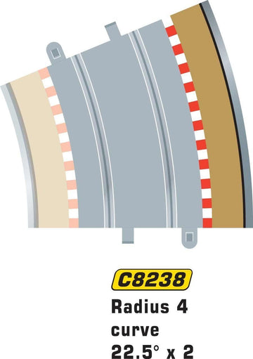 Scalextric C8238 Borders Tan Outer Radius - 22.5 Degrees