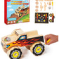DIY Wooden Monster Truck Building Kit - Stem Toys for Kids Age 4-7 - Wood Crafts with Stickers