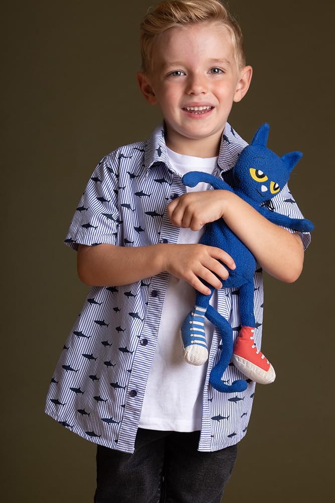 MerryMakers Pete the Cat Plush Doll, 14.5-Inch, Blue, Polyester, Model 1629
