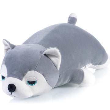 Meowtastic Cute Weighted Stuffed Animals - 21' 3.5 Lbs Weighted Husky Stuffed Animal Huskies Plush Pillow, Big Weighted Stuffed Dog Plush Toys Gifts For Kids & Adults (21' 3.5 Lbs, Grey Husky)