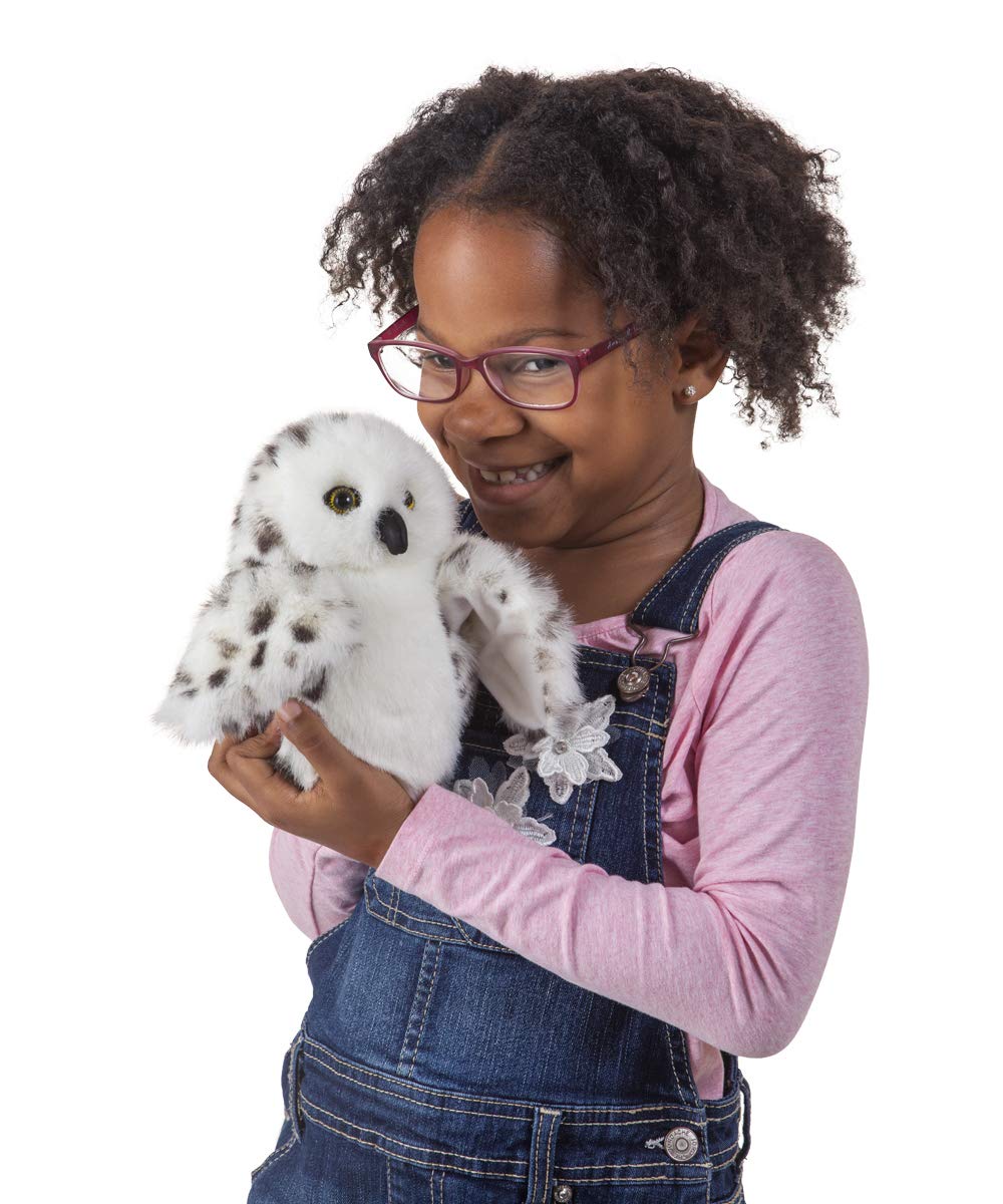 Little Snowy Owl Little Puppet, White, Gray, Black