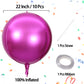 Kalor 10 Pcs 22 Inch Hot Pink Mylar Balloons, Large 4D Giant Round Foil Balloon Big Mirror Metallic Balloons For Birthday Party Baby Shower Gender Reveal Supplies