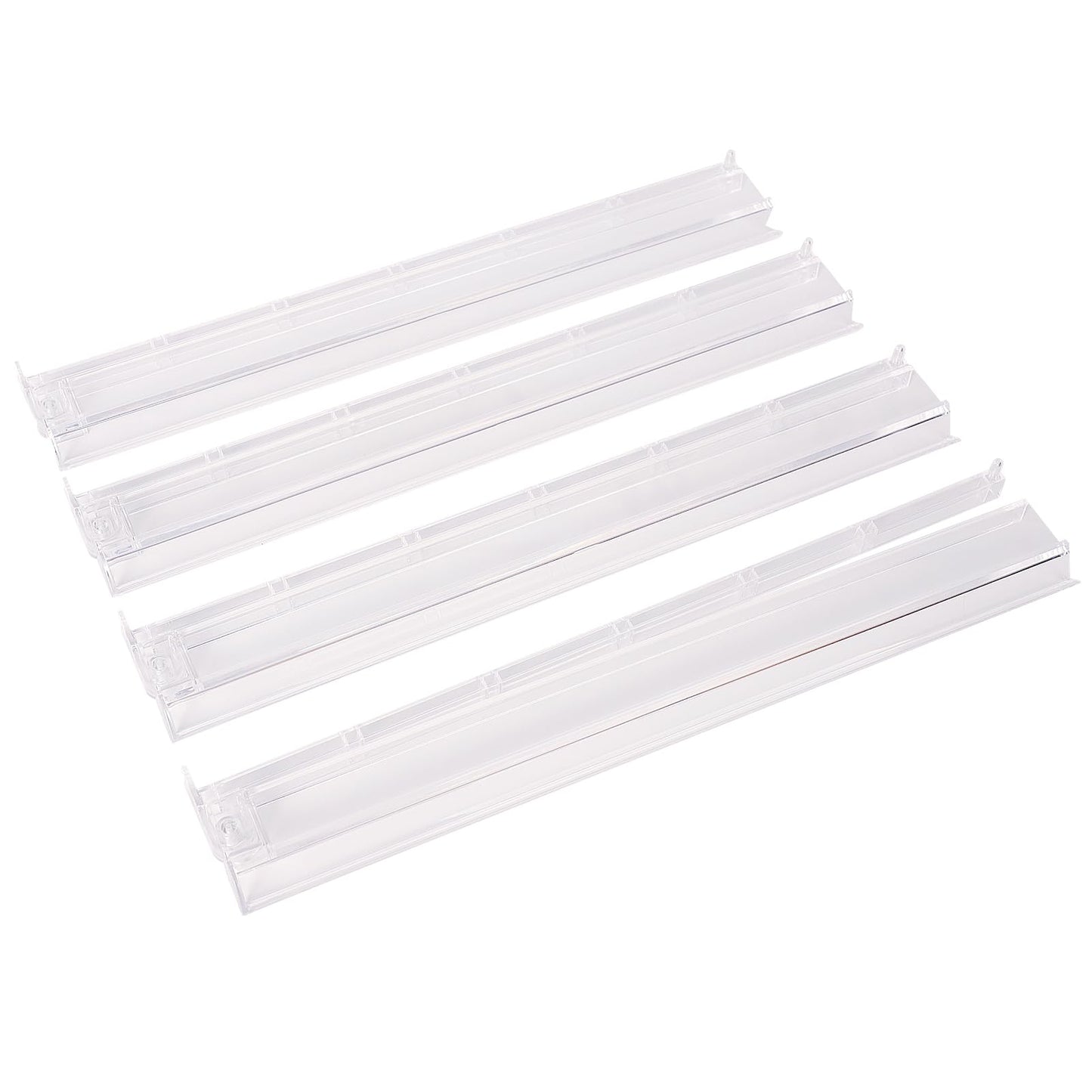 Gustaria Mahjong All-In-One Tile Rack & Pusher, Clear Acrylic Mahjong Rack And Pusher Combo, Modern American Majiang Tile Racks, Set Of 4, White