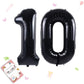 Smlpuame 40 Inch Number Balloon 0-9 Black Large Number 10 Balloons,Digital Balloons For Birthday Party Celebration Decorations S