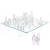 Srenta Fine Glass Chess Set Game, Modern Clear Chess Set, Deluxe Chess Set Glass Chess Board Set With Solid Clear & Frosted Chess Glass Pieces | 9.7’’ Crystal Chess Boards Sets, Felt Padding Included