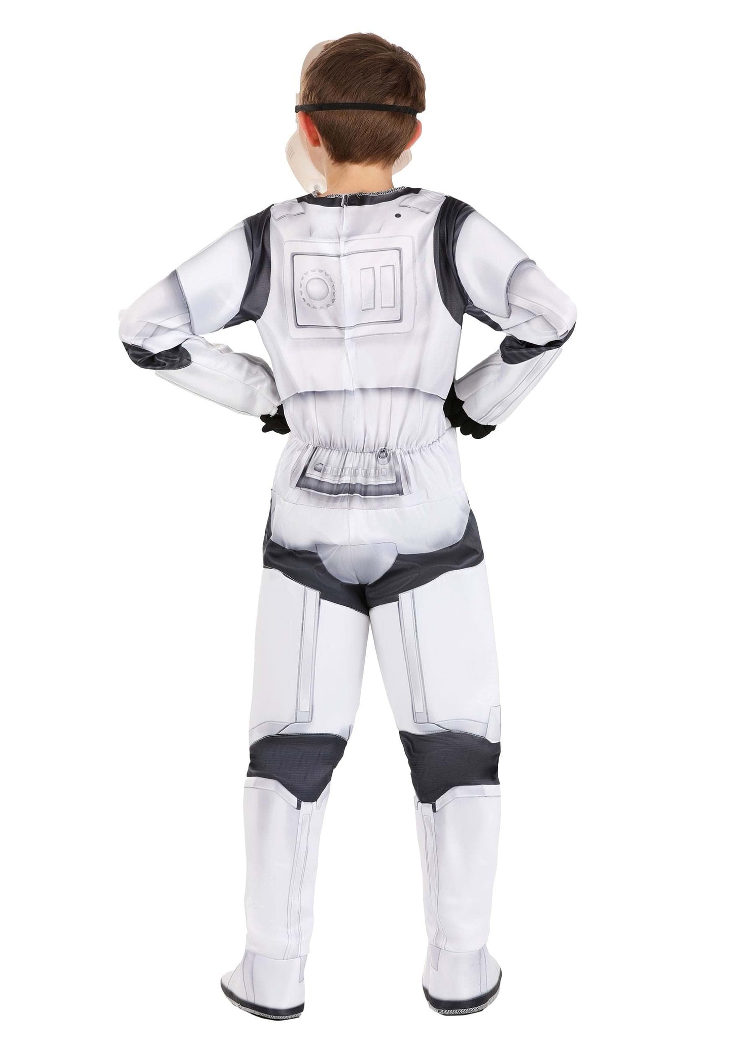 Star Wars Stormtrooper QUALUX Costume (Child) - Qualux Jumpsuit with 3D Half Mask - Size Large White