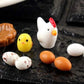 Mini Resin Tiny Hen Chick and Eggs, Dollhouse Miniature Tiny Hen Chick and Eggs, Terrarium Fairy Garden Dolls Toy, Mini Micro La