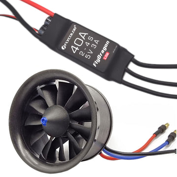 Flycolor EDF 50mm 4900KV 3S Maximum Thrust 770g 11 Blades Ducted Fan with RC Brushless Motor with ESC 40A(2~4S) Balance Tested f